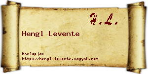 Hengl Levente névjegykártya